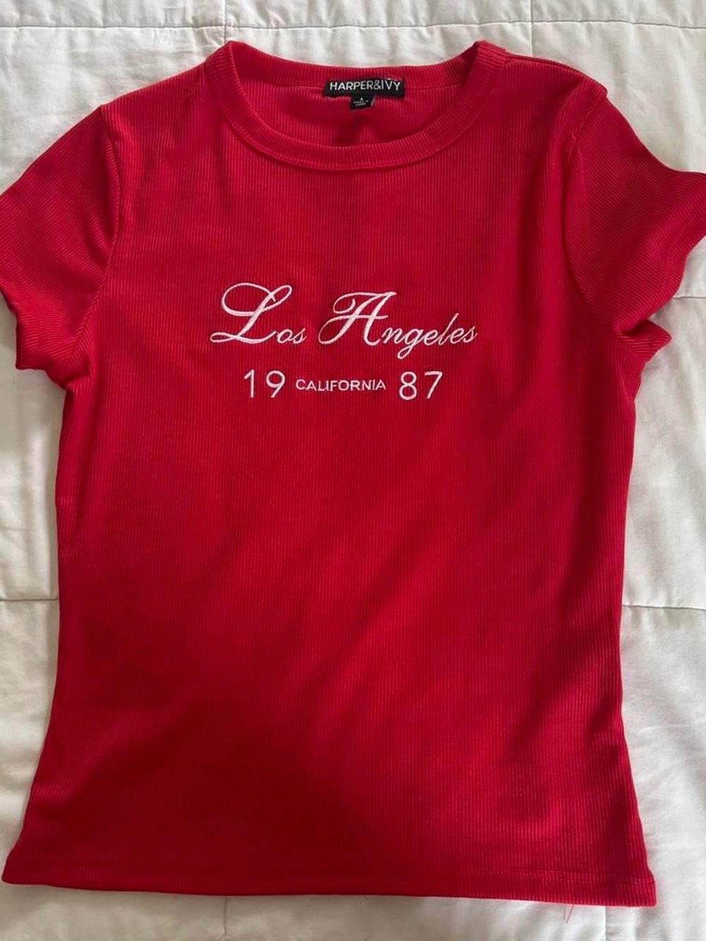 Harper Red Ribbed 'Los Angeles 1987' Tee